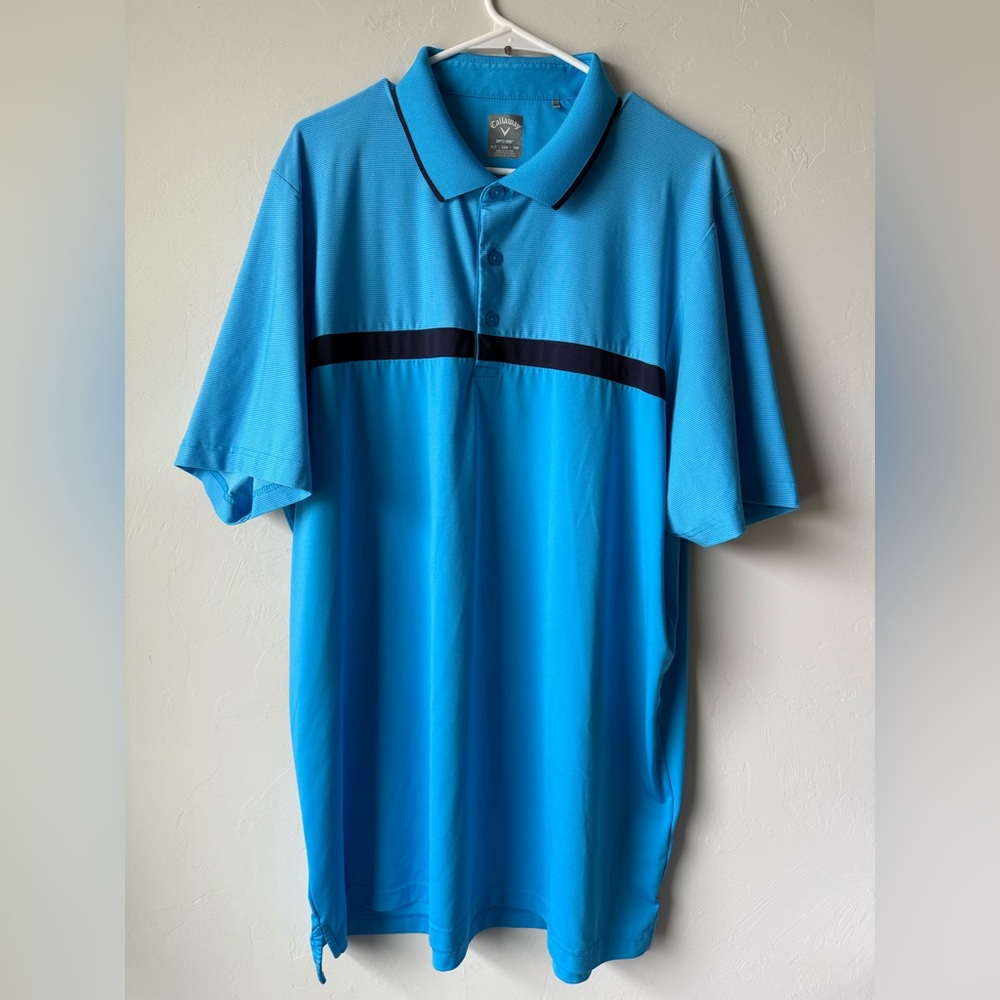 Callaway Vibrant Blue Polo with Black Stripe